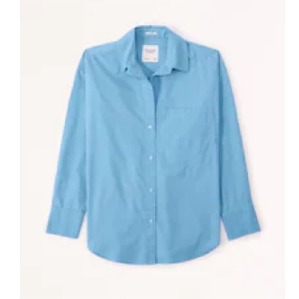 Abercrobie & Fitch Oversized Long Sleeve Linen Cotton Button Up Shirt (I - 9 )